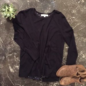 Loft long sleeve sweater with split back